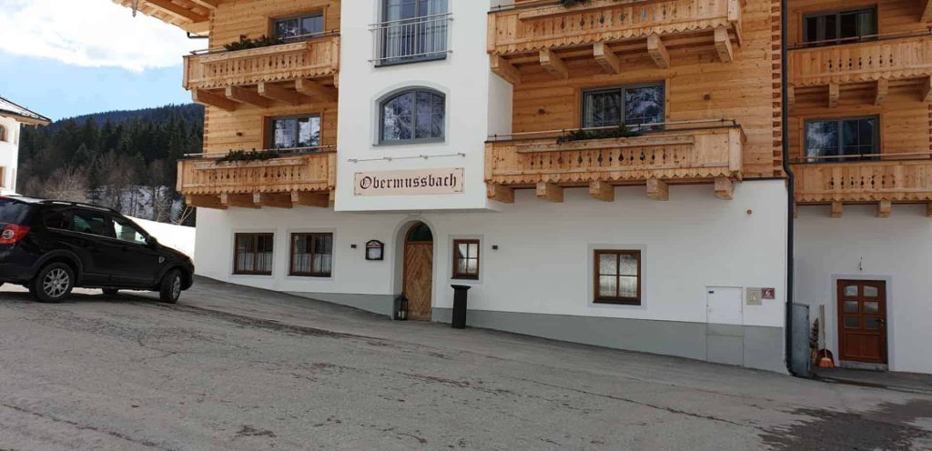 Vacation Rental in Hinterthal with a Wooden Facade and Balcony, Surrounded by Nature.